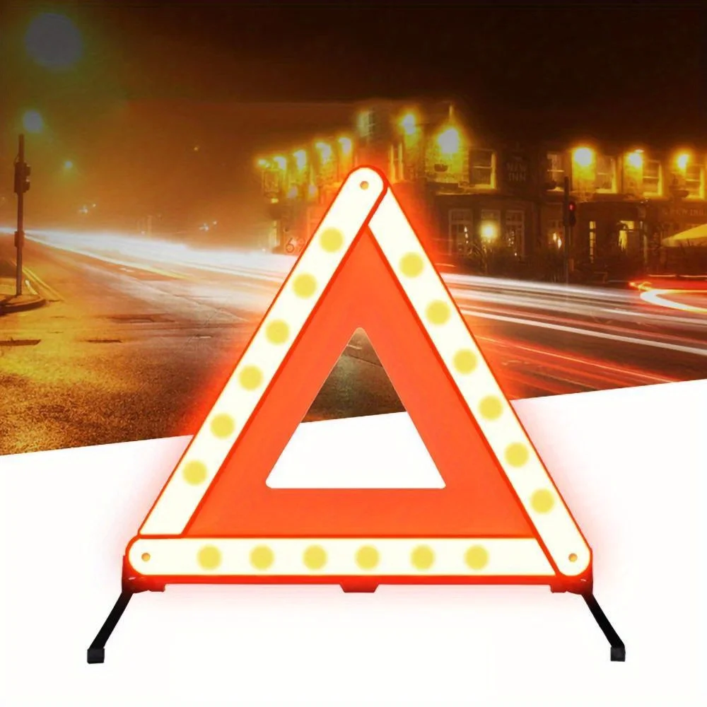 Emergency Exit Sign - Stiker Reflektif Peringatan Kerusakan Darurat Tripod