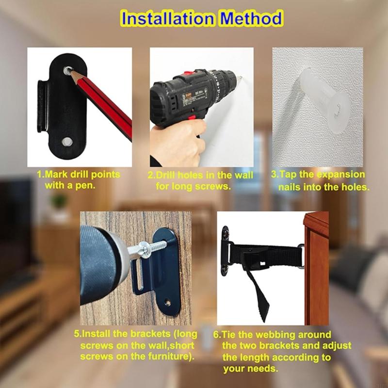 Furnitur Anti Jatuh Yang Dapat - Earthquake Anchor Strap ulasan dan harga