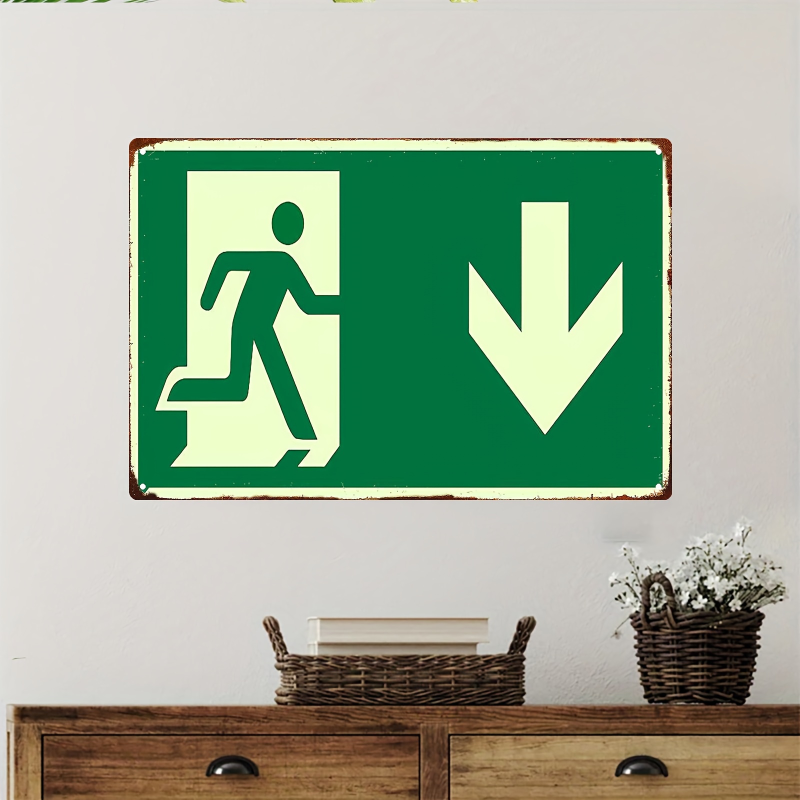 Papan Tanda Besi Logam Vintage - Emergency Exit Sign ulasan dan harga